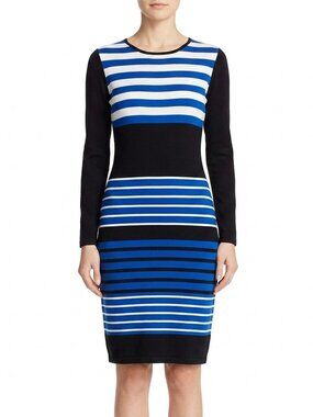 Lori M Collection Long Sleeve Striped Jersey Dress- Sz. Sm